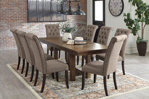 Extendable Rectangular Dining Table with Trestle Base — Seats 8