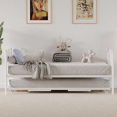 Twin Metal Daybed with Trundle and Headboard