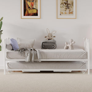 Twin Metal Daybed with Trundle and Headboard