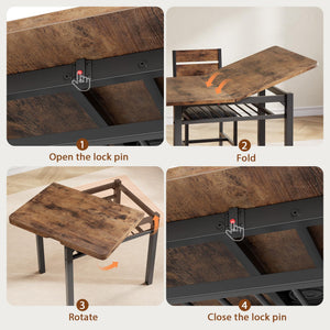 Extendable Dining Table Set for 4