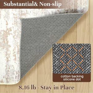 Soft Low-Pile Area Rug 5x7 | Tufted Cotton Backing | Multi-Pattern