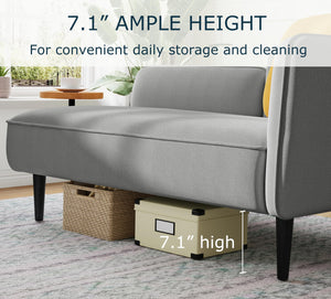57" 2-Seater Loveseat Sofa with Storage and Removable Tray