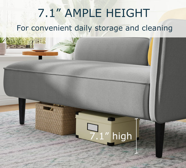 57" 2-Seater Loveseat Sofa with Storage and Removable Tray