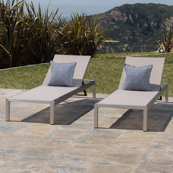 Outdoor Mesh Chaise Lounge Set of 2