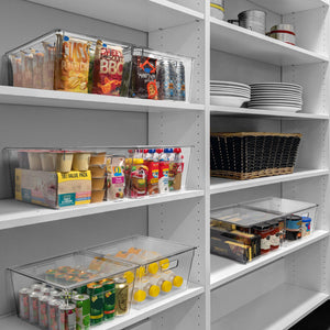 Clear Plastic Storage Bins with Lids – Kitchen, Pantry & Fridge Organizer