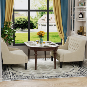 50" Modern Loveseat Settee Sofa – Linen Fabric, Tufted 2-Seat Couch
