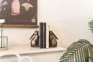 Bronze Resin Rabbit Bookends Set of 2
