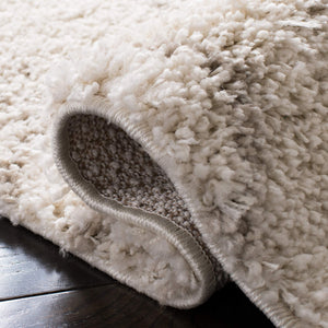 Ivory Beige Southwestern Shag Area Rug 5x8