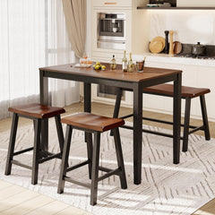 Counter Height Dining Table Set with Bench & Stools