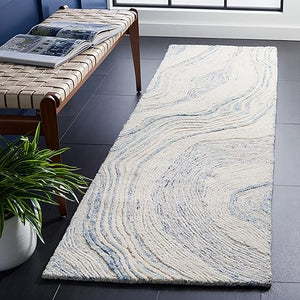 Hand-Tufted Wool Runner Rug 2'3" x 8' – Geometric Mid-Century Modern