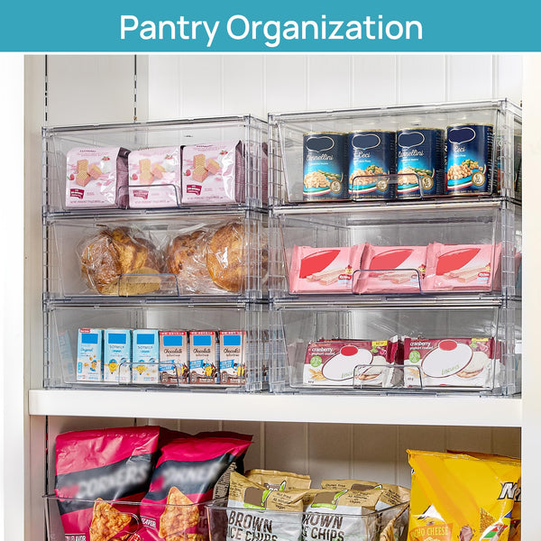 Clear Stackable Storage Drawers with Handles – 15" Wide Acrylic Organizer Bins