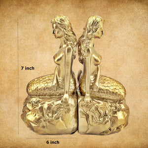 Golden Mermaid Bookends Set of 2