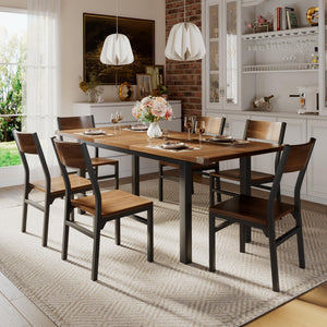 7-Piece Extendable Dining Table Set with 6 Chairs