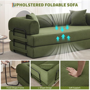 4-in-1 Convertible Sleeper Sofa Bed with Pillows