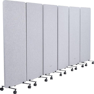 6-Panel Mobile Privacy Panel System – 145" x 66" Freestanding Room Divider