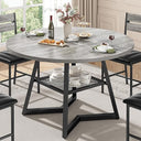 47.2" Round Dining Table with Storage Shelf
