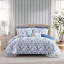 King Comforter Set – Reversible Floral Cotton Bedding with Shams & Pillows