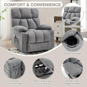 Massage Rocker Recliner Chair with Heat & Vibration – 4 Pockets, Cup Holders & USB Port