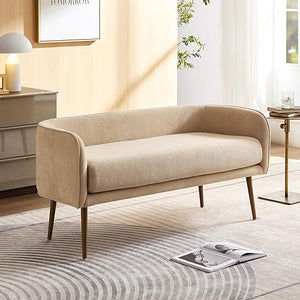 Upholstered Bedroom Bench with Metal Frame