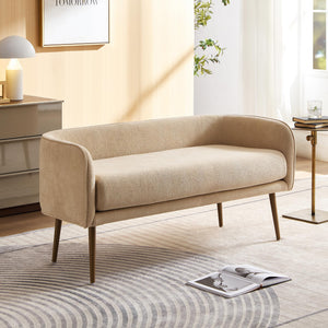 Bedroom Bench with Low Back & Metal Frame