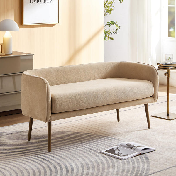 Bedroom Bench with Low Back & Metal Frame