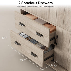 4-Door Wardrobe Closet with Drawers, Shelves & Hanging Rod – 70" Tall