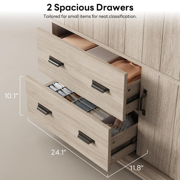 4-Door Wardrobe Closet with Drawers, Shelves & Hanging Rod – 70" Tall