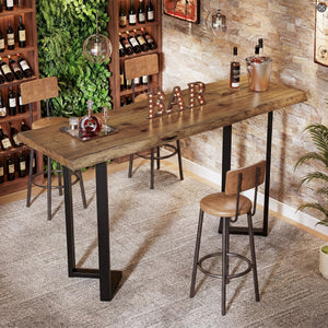 63" Rectangular Live Edge Bar Table