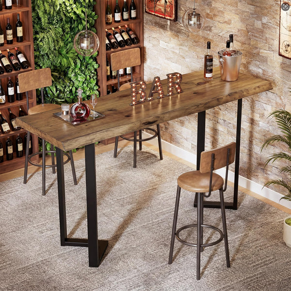 63" Rectangular Live Edge Bar Table