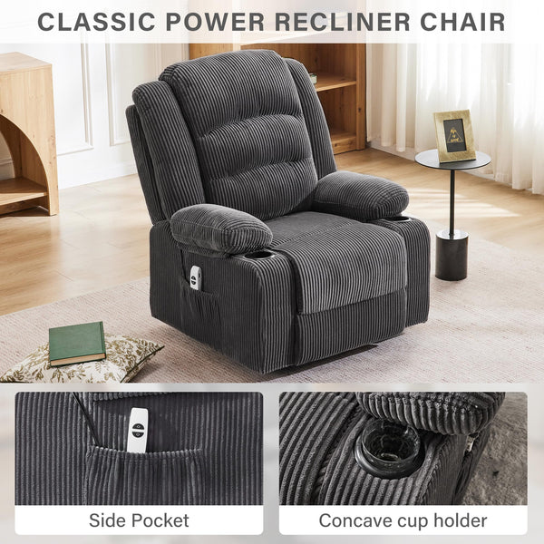 Power Recliner Chair with Cup Holders