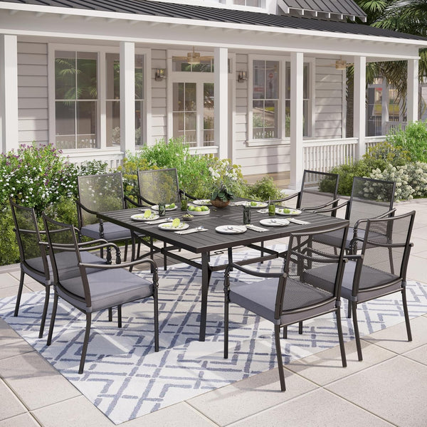 Outdoor Patio Dining Set with Textilene Chairs & Rectangular Table