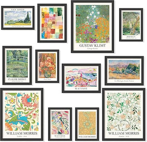 Eclectic Framed Wall Art Set – 12-Piece Colorful Gallery Posters