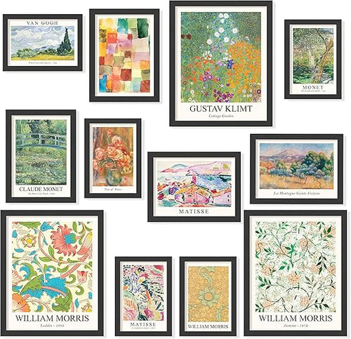 Eclectic Framed Wall Art Set – 12-Piece Colorful Gallery Posters