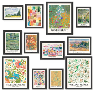 Eclectic Framed Wall Art Set – 12-Piece Colorful Gallery Posters