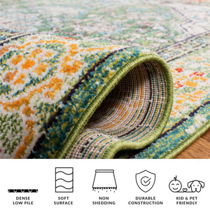 12x15 Boho Medallion Area Rug – Polypropylene, Non-Shedding, Indoor