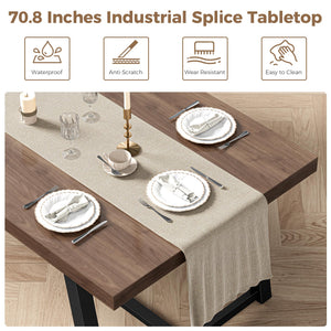 Industrial Dining Table 70.8" – Seats 6-8