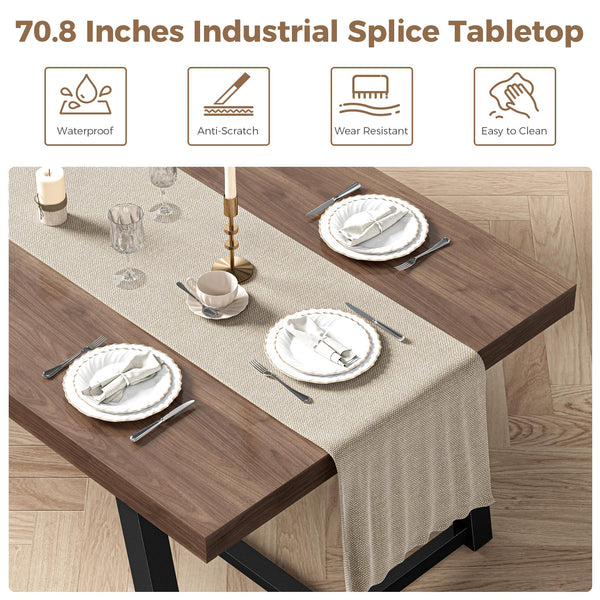 Industrial Dining Table 70.8" – Seats 6-8