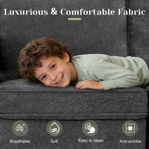 107" U-Shaped Sectional Sleeper Sofa with Pull-Out Bed