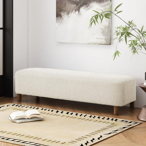 Boucle Rectangular Ottoman Bench