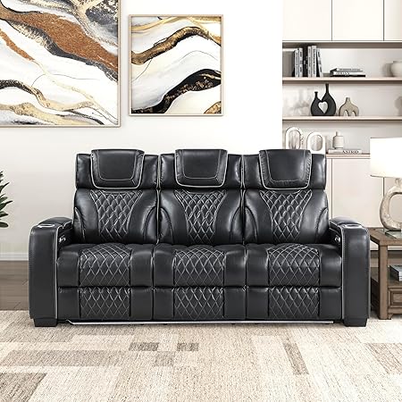 Power Reclining Sofa with Heat, Massage & Wireless Charging