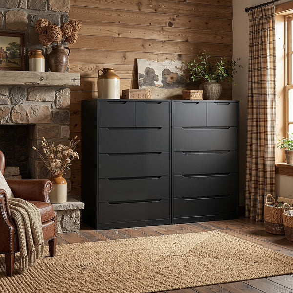 6-Drawer Tall Wooden Dresser with Hidden Handles