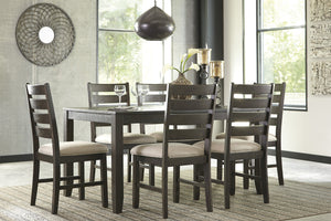 7-Piece Dining Table Set with 6 Upholstered Chairs
