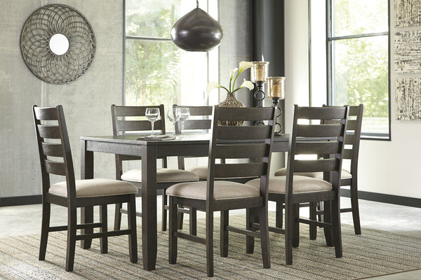7-Piece Dining Table Set with 6 Upholstered Chairs