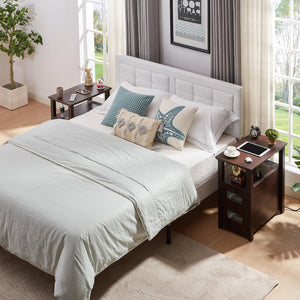 XXL End Table with Charging Station & 2 Drawers