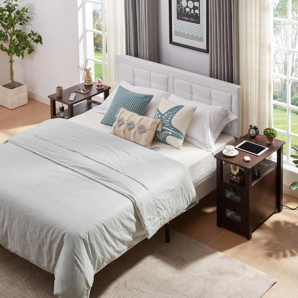 XXL End Table with Charging Station & 2 Drawers