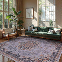 Purple Multi-Color Boho Area Rug – Ultra-Thin, Non-Slip, Machine Washable