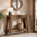 Farmhouse Console Table 2-Tier with Storage Shelf