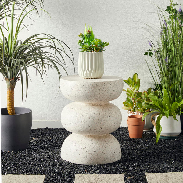 MGO Faux Terrazzo Garden Stool & Outdoor Side Table