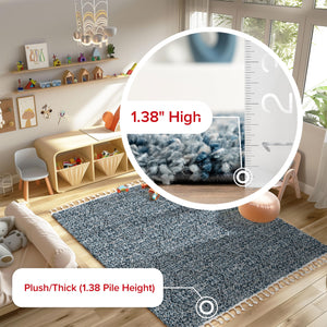 12x15 Shag Area Rug – Solid Plush Polypropylene, Indoor, Rectangular