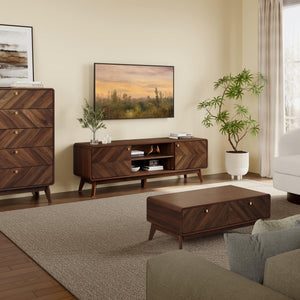 63" Mid-Century Modern TV Stand with Storage